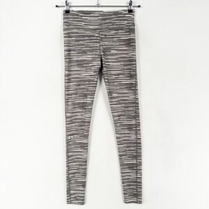 Under Armour Womens Small HeatGear Compression Leggings Gray Stripe Geometric